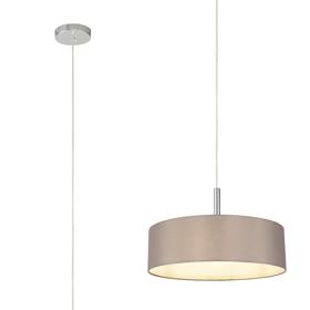 DK0690  Baymont 45cm 3 Light Pendant Polished Chrome, Grey/White